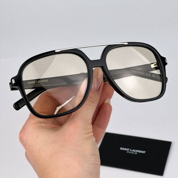 Saint Laurent SL545 001 BRAND NEW Sunglasses Black Light Yellow Pilot Unisex main image 9
